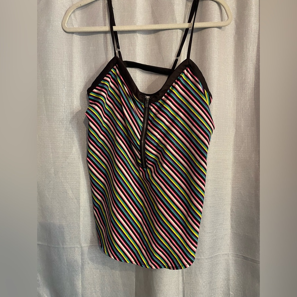 Festival look- Roxy Multicolor Striped Camisole with Zipper size medium